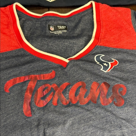 NFL Houston Texans Women's Navy and Red Short Sleeve Tees Large - Picture 3 of 8